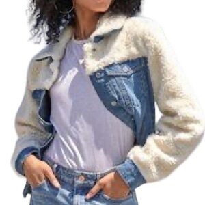 Sherpa & Denim Truckers Jacket Junior Size XL Blue Excellent Condition G…